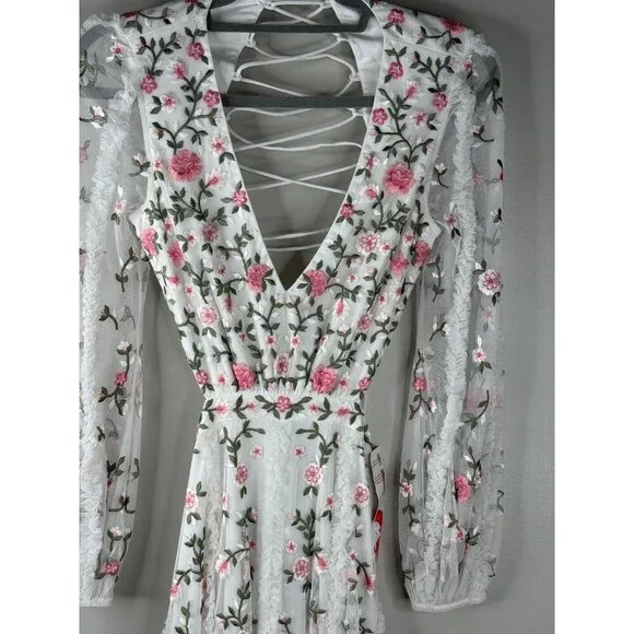 NWT Mac Duggal 70159 Long Sleeve Embroidered Formal Gown Size 2  Cut Out Corset - Picture 8 of 9